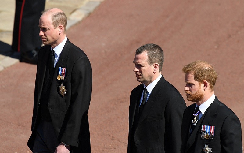 What is Harry and William’s relationship like now as they walk separately at Philip’s funeral?