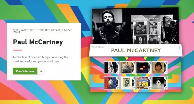 The Royal Mail issued a series of stamps in honor of Paul McCartney