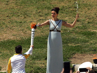 Greek fire lights up Rio 2016 Games... Olympic Torch lit in traditional ceremony at Olympia