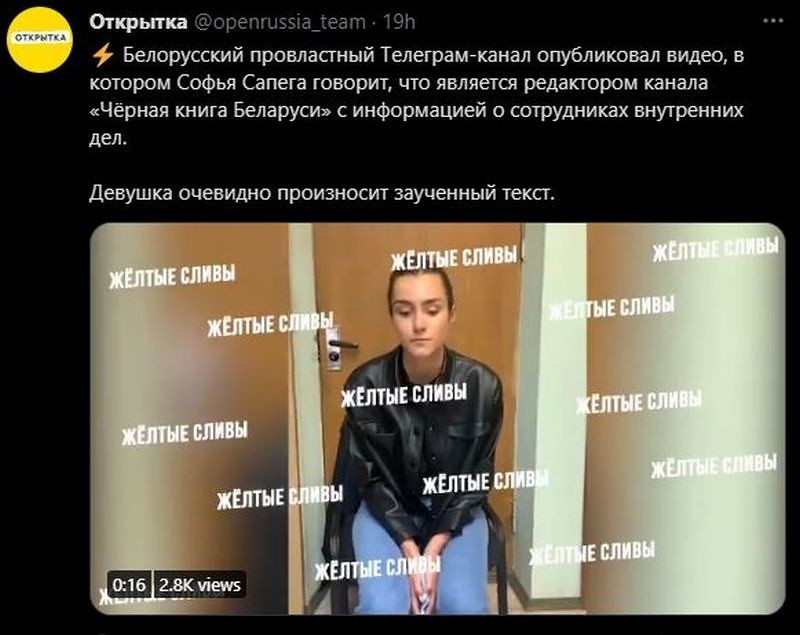 Białoruś: Sofia Sapiega podejrzana o "organizację zamieszek", Łukaszenka grozi UE