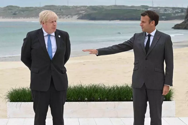 EU and UK's 'sausage war' sizzles at G7 as Macron and Johnson spar