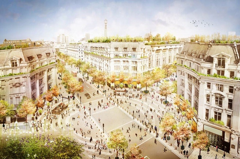 Londyn: Plac "tylko dla pieszych" na Oxford Street