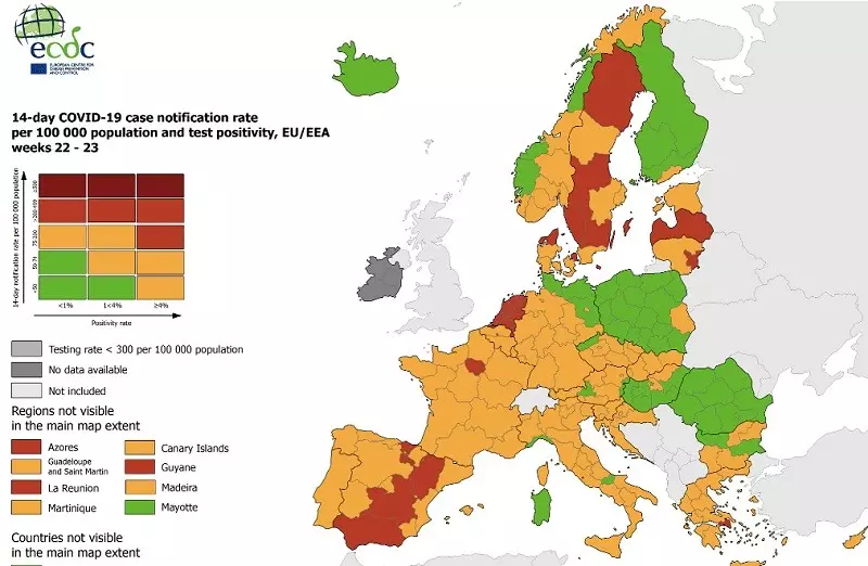 EU: Poland in the green zone on the epidemic map of the free movement of people