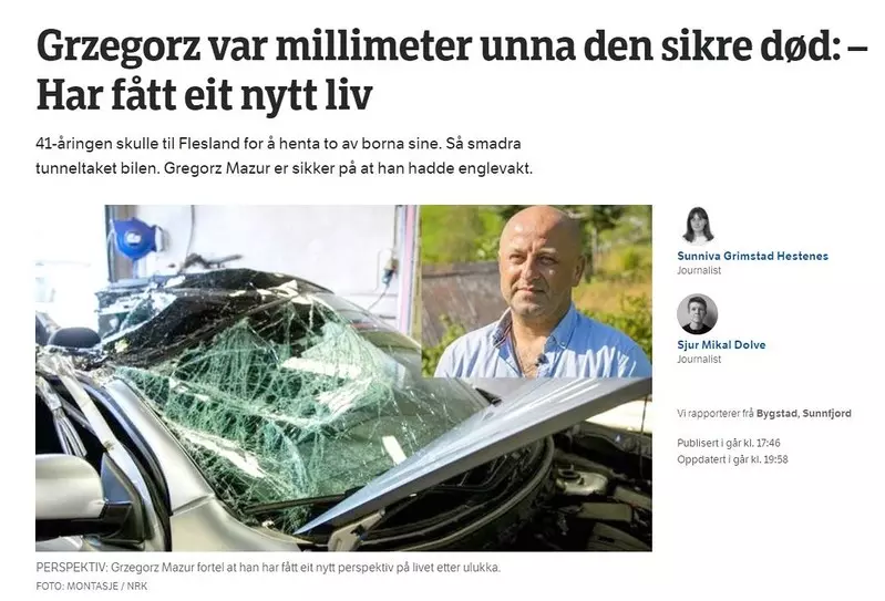 Norwegia: Polak cudem ocalał, gdy na jego samochód spadł ważący tonę kamień