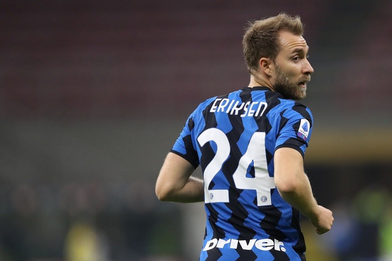 Inter's Eriksen returns to Milan, meets Marotta