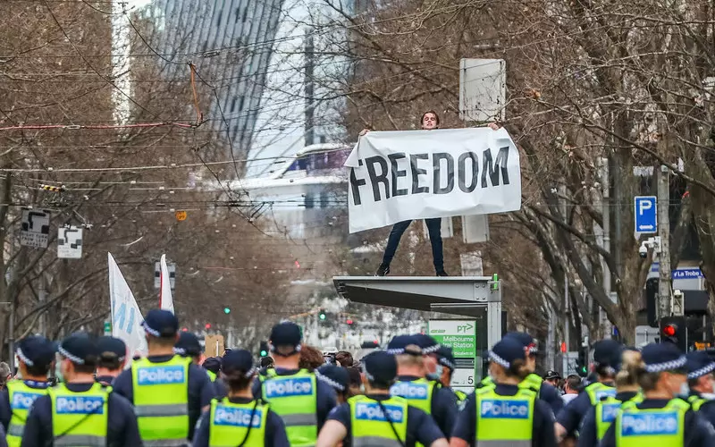 Australia: Protests against lockdown. There were clashes with the police and arrests
