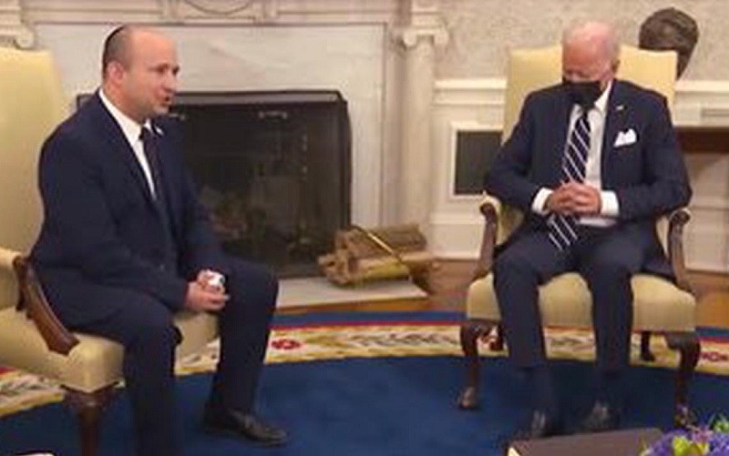 Biden appears to fall asleep during meeting with Israeli PM Naftali Bennett