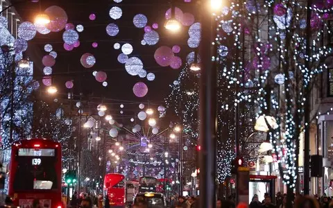 Christmas lights switched on across London