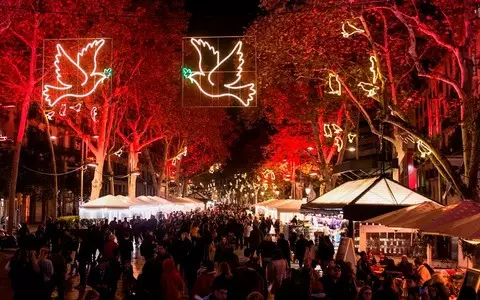 Spain: Christmas decorations in the streets of Barcelona without Christian symbols