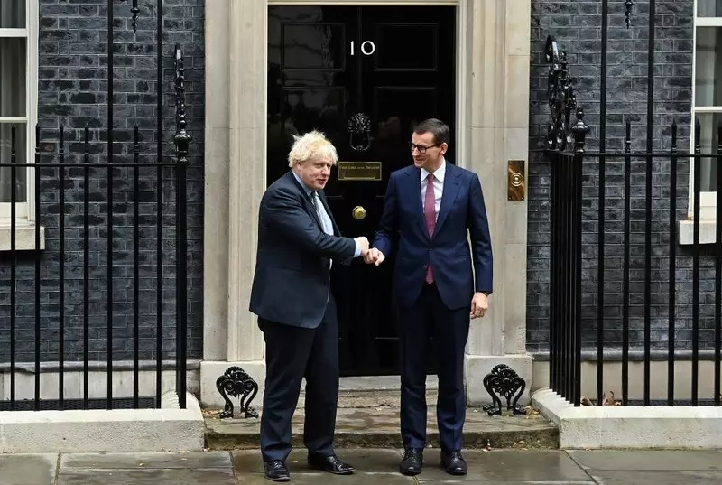 PM Morawiecki arrives in London for meeting with Boris Johnson