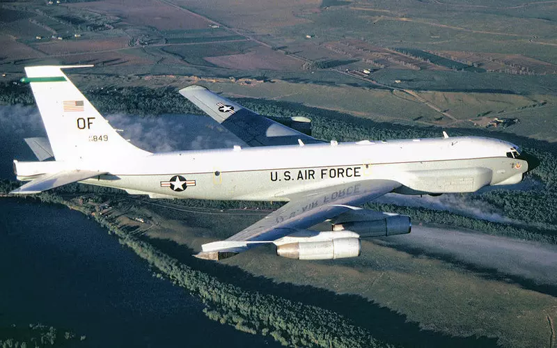 The American RC-135 Rivet Joint reconnaissance aircraft over Ukraine for the first time
