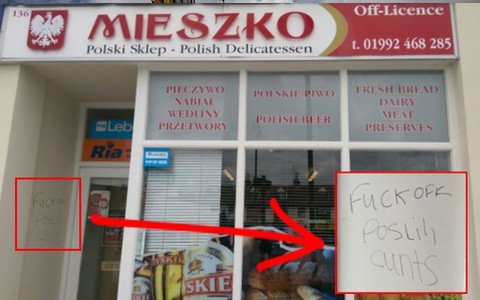 Rasistowski atak na polski sklep w Anglii: "Wypie... polskie pi..."
