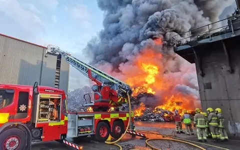 Huge fire breaks out near Belfast docks as 50 firefighters battle blaze