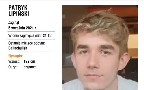 Patryk Lipiński is missing in Scotland