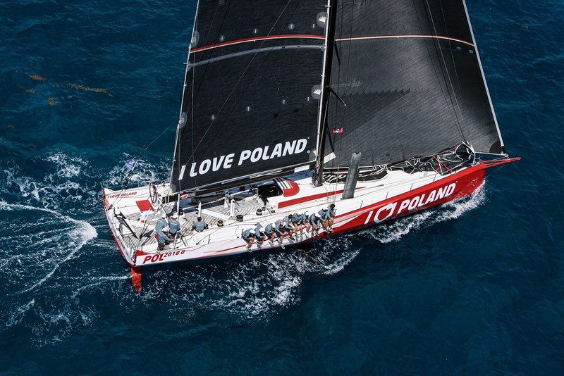 The yacht "I Love Poland" sails in the transatlantic regatta