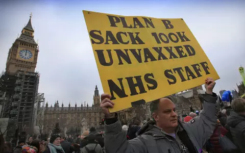 NHS staff demonstrated against mandatory immunization