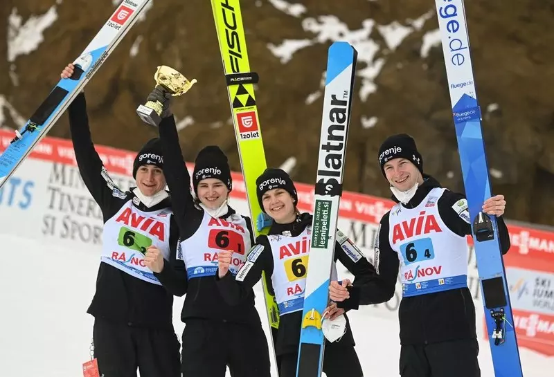 World Cup in ski jumping: Poland sixth after 1st round in mixed-team competition, Slovenia leads