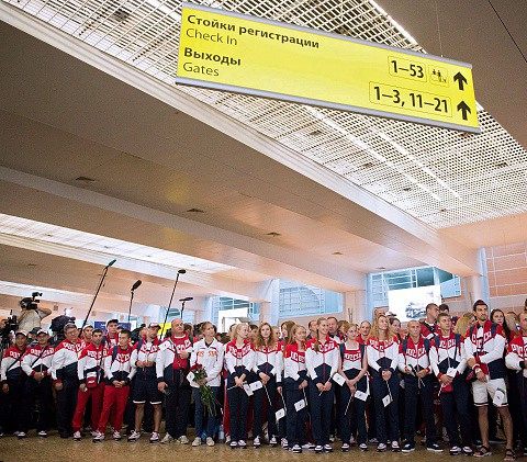 Rosyjscy sportowcy w drodze do Brazylii 