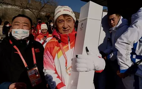 Beijing: Olympic flame relay with Jackie Chan at the Great Wall