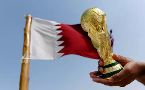 The Qatar 2022 World Cup winner's trophy was presented in Warsaw