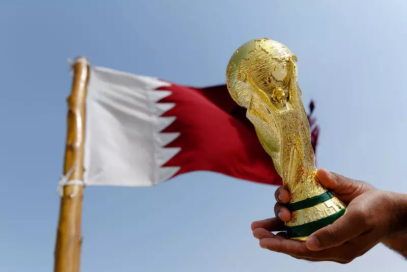 The Qatar 2022 World Cup winner's trophy was presented in Warsaw