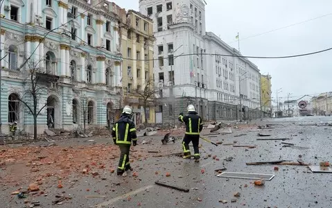 Night-time explosions in the centre of Kiev