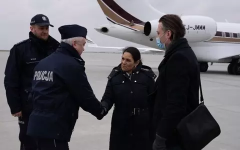 Priti Patel in Poland. She visited the border crossing in Medyka