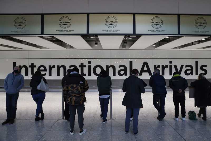 Passengers stuck in long queues at Heathrow Airport
