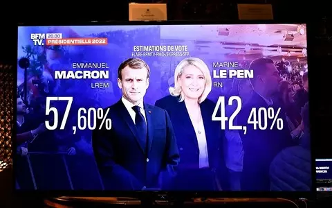 Poll results of the second round of the French presidential election: Macron wins against Le Pen