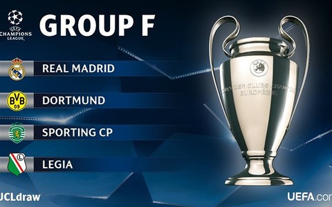 Legia Warsaw to play in the European champions in Group F
