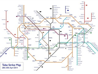 Londyn: Mapa metra podczas strajków