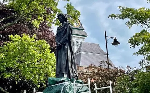 Margaret Thatcher statue egged within hours of being installed in home town