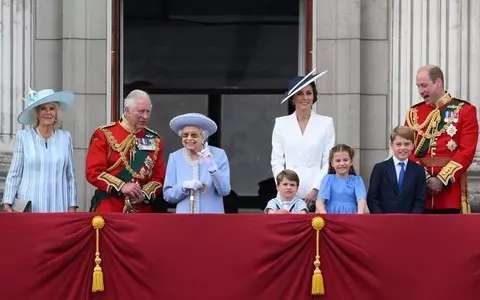 The Queen from the balcony of Buckingham Palace inaugurated the Platinum Jubilee of her reign