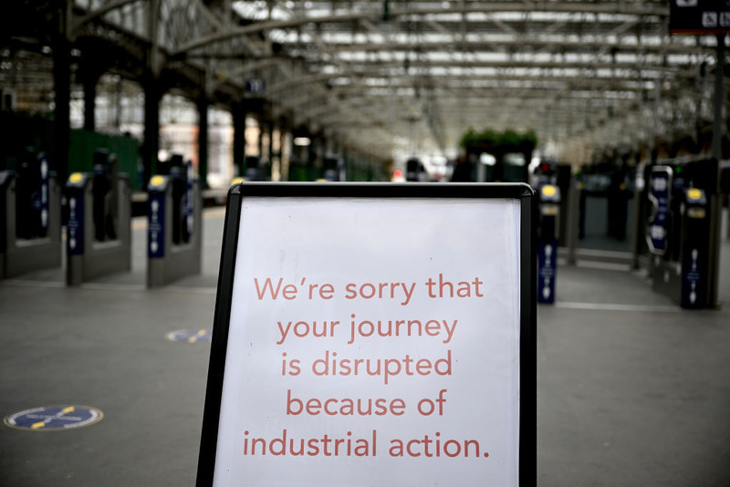 Second day of rail strike in Britain today after talks fail