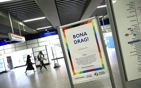 Posters with messages written in secret LGBT language pop up in Tube stations