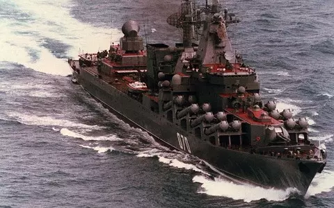 Russian cruiser under surveillance by US forces off the coast of Iberian Peninsula