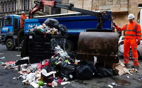 Scotland: Edinburgh has started clearing streets of rubbish that has not been picked up for 12 days