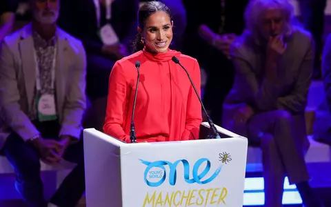 Meghan says she is glad to be back in UK in first speech in two years