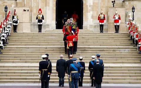 Queen at St George's Chapel where she will be laid to rest