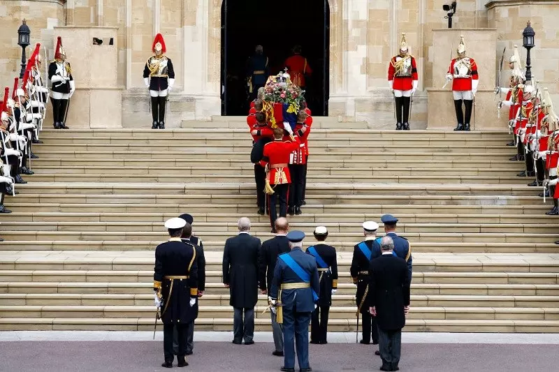 Queen at St George's Chapel where she will be laid to rest