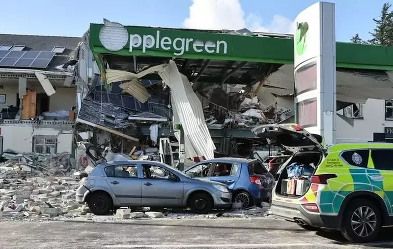 Seven people were killed by an explosion at a petrol station in the north of Ireland