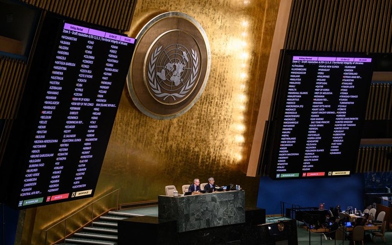 The UN General Assembly condemned Russia for annexing Ukrainian territories