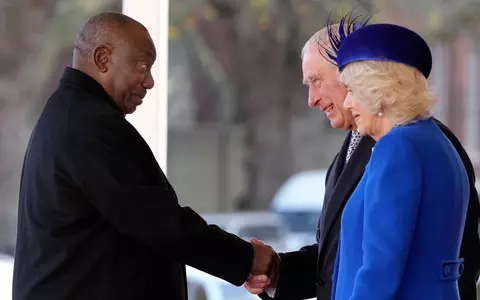 South African president first foreign leader to be welcomed by Charles III