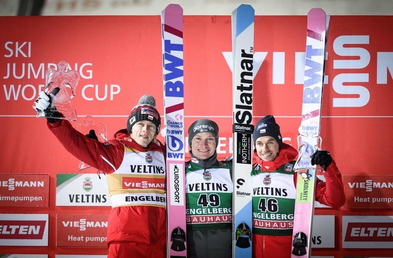 PŚ w skokach: Dwóch Polaków na podium! Kubacki drugi, Żyła trzeci w Engelbergu