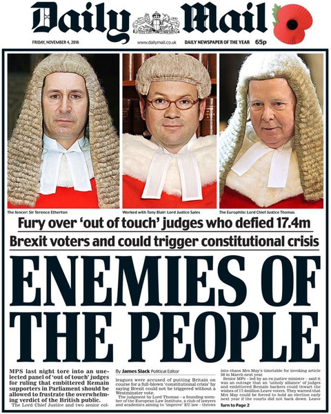 Co pisze brytyjska prasa o decyzji Trybunału ws. Brexitu?