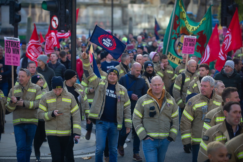 Firefighters and teachers join the wave of strikes in the UK