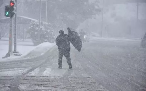 Greece: Athens under the snow. Schools and some shops were closed