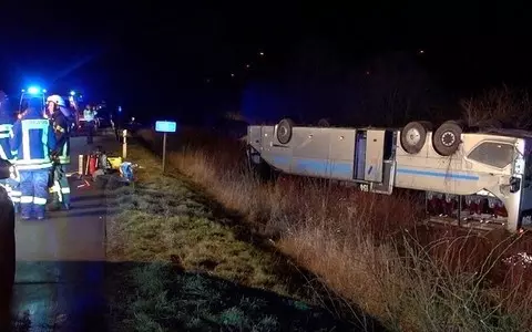 Germany: Polish bus accident. Some of the passengers had to be freed by the fire department