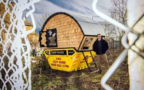 London artist moves into a converted skip over ‘crazy’ cost of living crisis