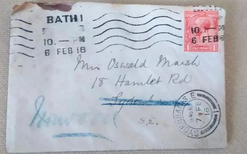 The British Post Office delivered a letter which was posted in February 1916